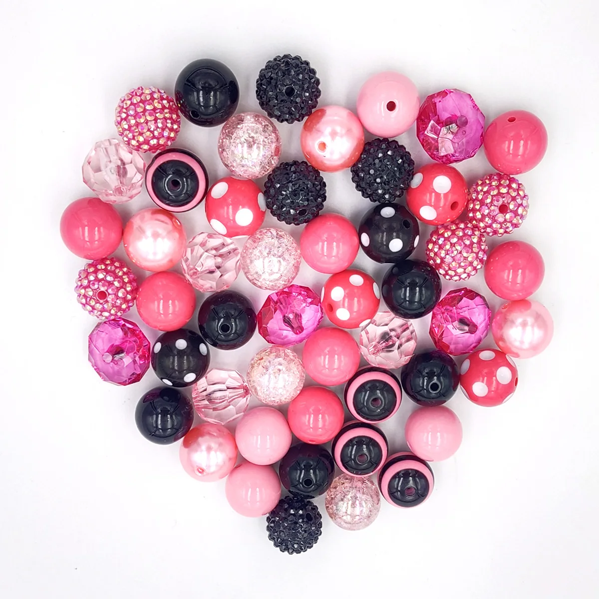 20mm Chunky Bubblegum Beads Jumbo Plastic Beads  Colorful Rhinestone Pearl Beads for Pen Bag Chain Jewelry Making