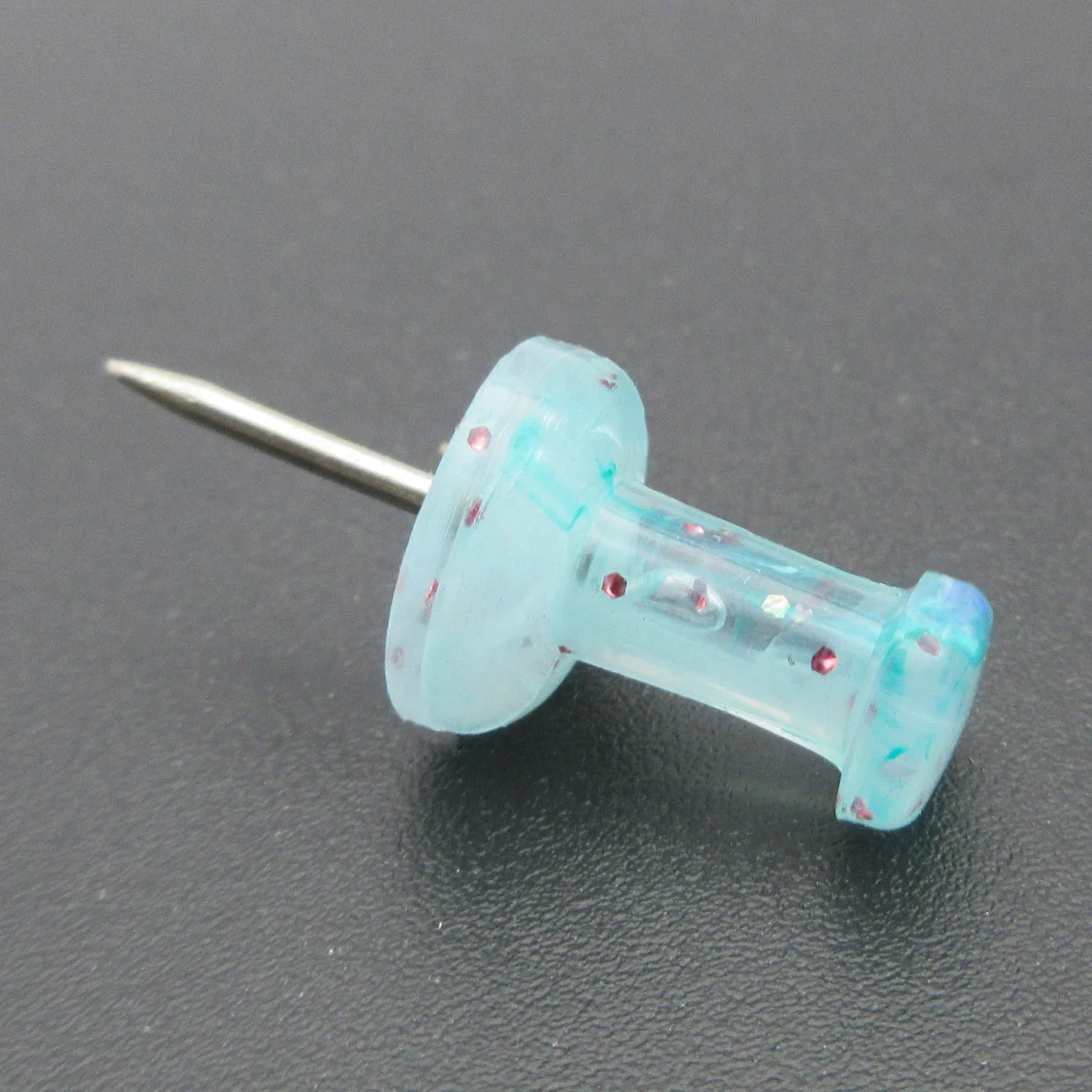 Wholesale colorful transparent long plastic push pins factory price office school drawing supplies daily used cute push pins