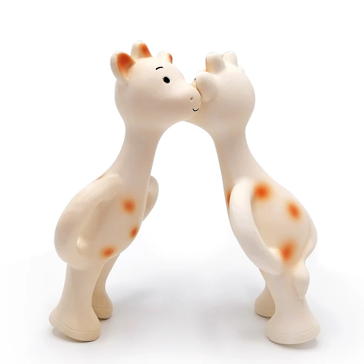 Organic Chemistry No Squeeze Sound Giraffe Teeth Teething Natural Rubber Toy