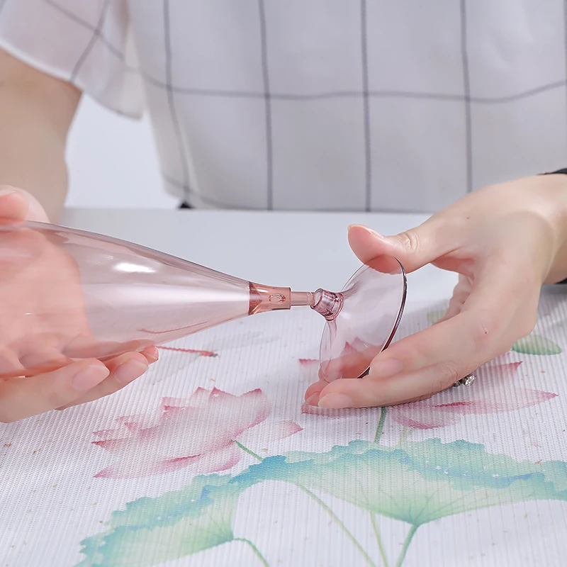 Good Price Stackable Transparent Plastic Wine Glasses Bpa Free Juice Cup