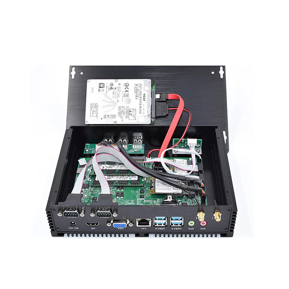 Oem Stock Mini Pc 2022 In-Tel Atom T4 4Gb 64Gb Quad Core In-Tel Industrial Control Host Pc
