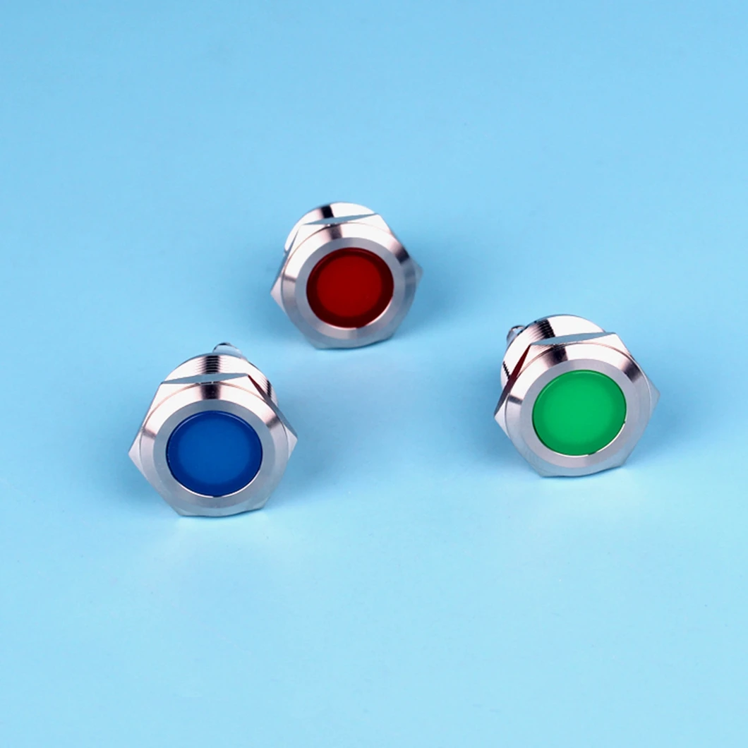 16mm 12V-24V Energy Saving LED Indicator Waterproof IP67 Metal Signal Light Pilot Dash Lamp for Car and machine