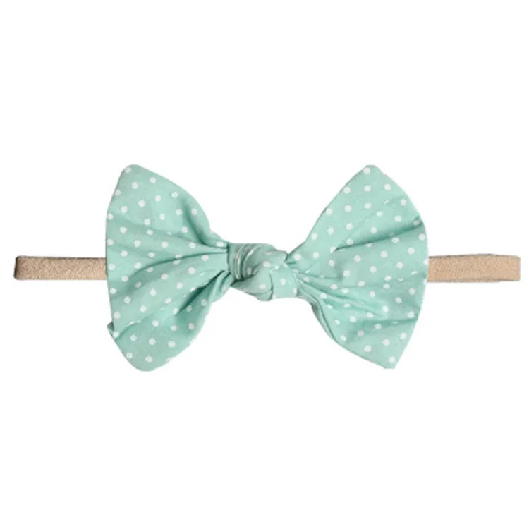 Nylon Kids Headbands Simple Design Newborn Baby Girl Hair Band Elastic Soft Fabric Flower Baby Bow Custom Thin Headband