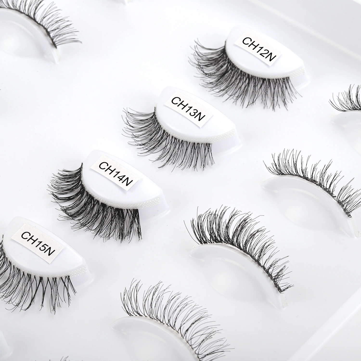 Wholesale faux cil clear band Human hair strip lashes Black Mixed Brown Transparent clear band False full strip eyelashes