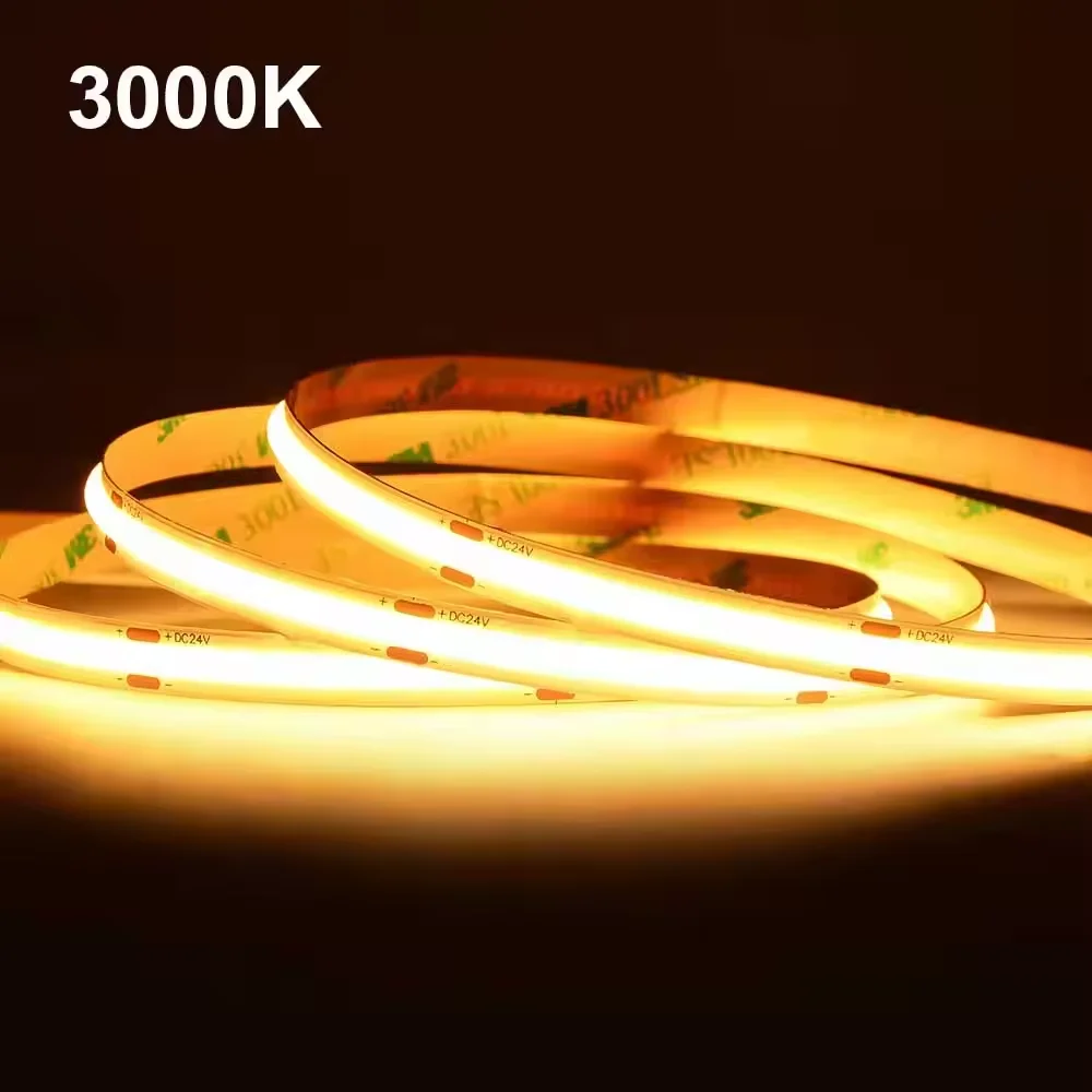 High Cri ra 90 95 98 COB 2700K 3000K 4000K 6000K CCT 2700-6500K 5mm 8mm 10mm 24v 12v 320 480 528 608 320led COB led strip light