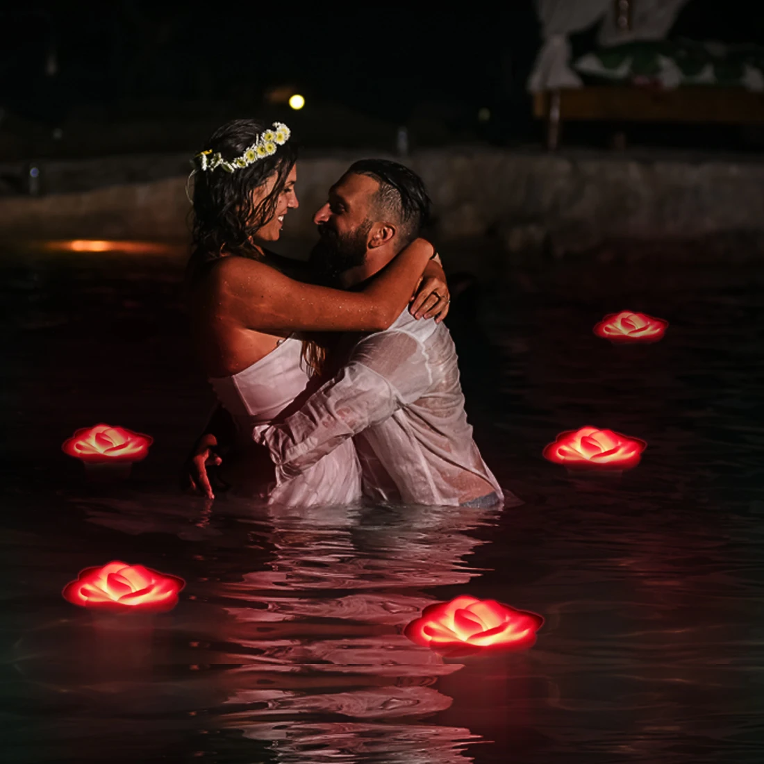 Светодиодные плавающие чайные светильники в виде Розы водонепроницаемые восковые свечи с питанием от батарейки для украшения свадебного центра вечеринки бассейне