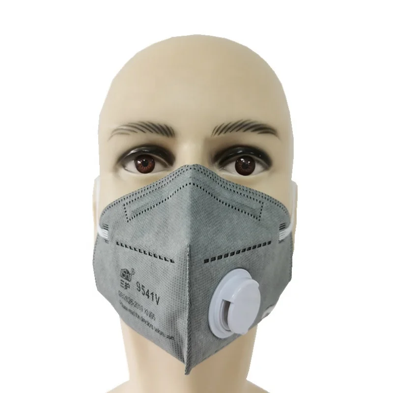 
 Одноразовая Складная маска для лица с дыхательным клапаном, 3d Углеродный фильтр, маска для лица 9541 в, тип петли для ушей, 25 шт./кор.  