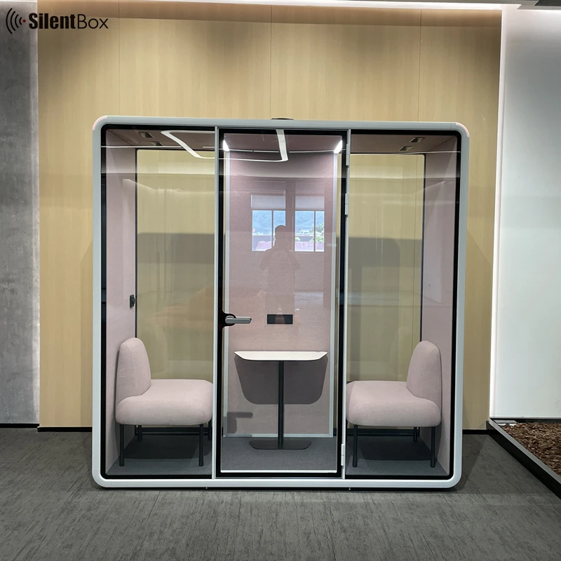 Support Ship To Port CIF Silent Office Meeting Pods 2 person Aluminum Frame With Laminated Glazed