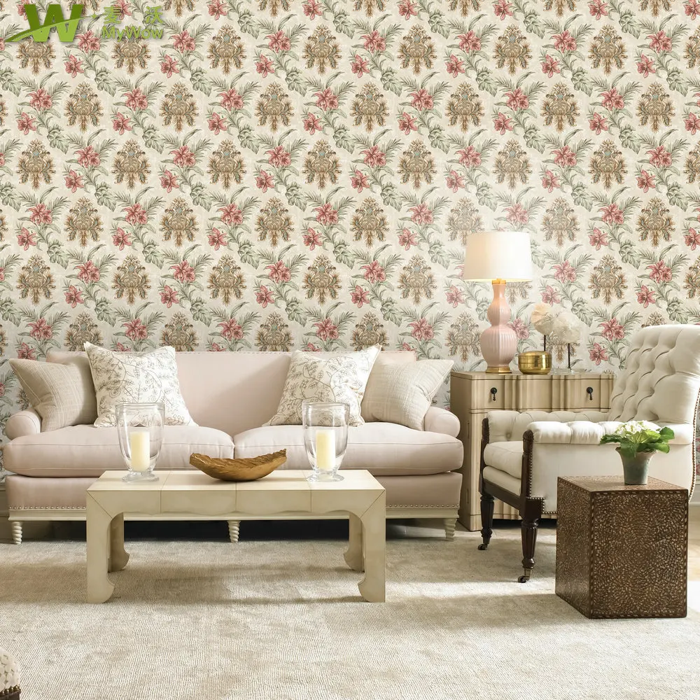 China Factory Wholesale Price Embossed Wallpaper Rolls Wall Paper in Guangzhou