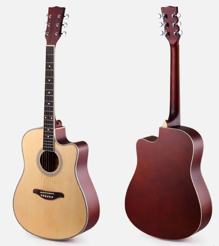 Cheap folk guitar 38/40/41 inch glossy Rounded or missing corner acoustic guitar factory wholesale musical instrument electric b