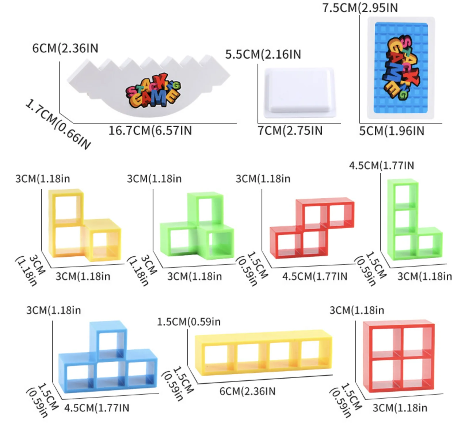Early-Education Swing Stack High Building Block Puzzle Balance Game Toys 48 PCS Set