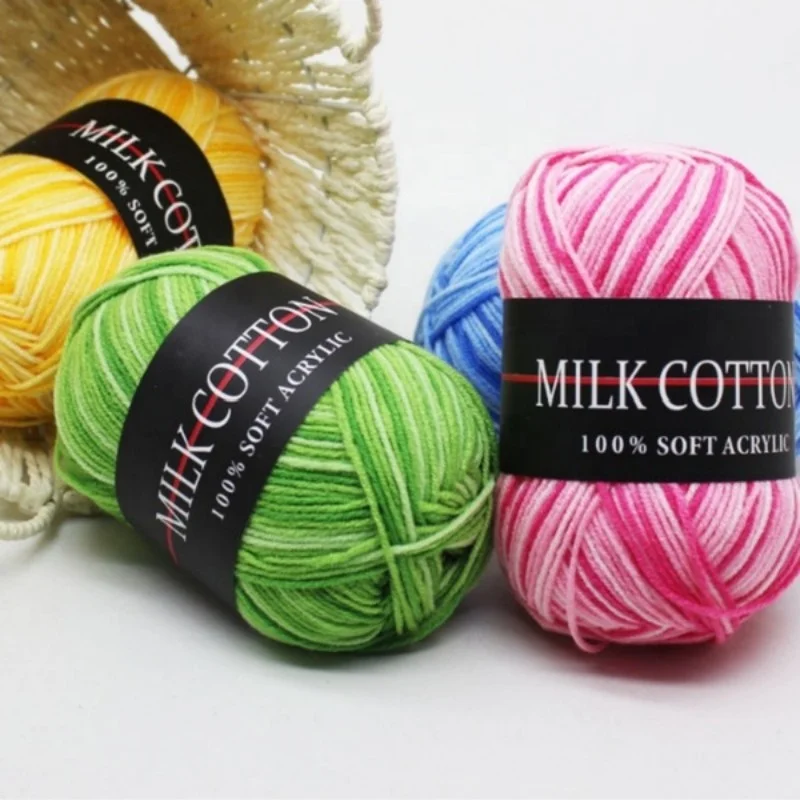 23 Colors Hand-Woven Milk Cotton Baby Scarf Sweater Crocheted Thick Wool Thread 50g Cotton Wool Yarn anti-slipping soft wool