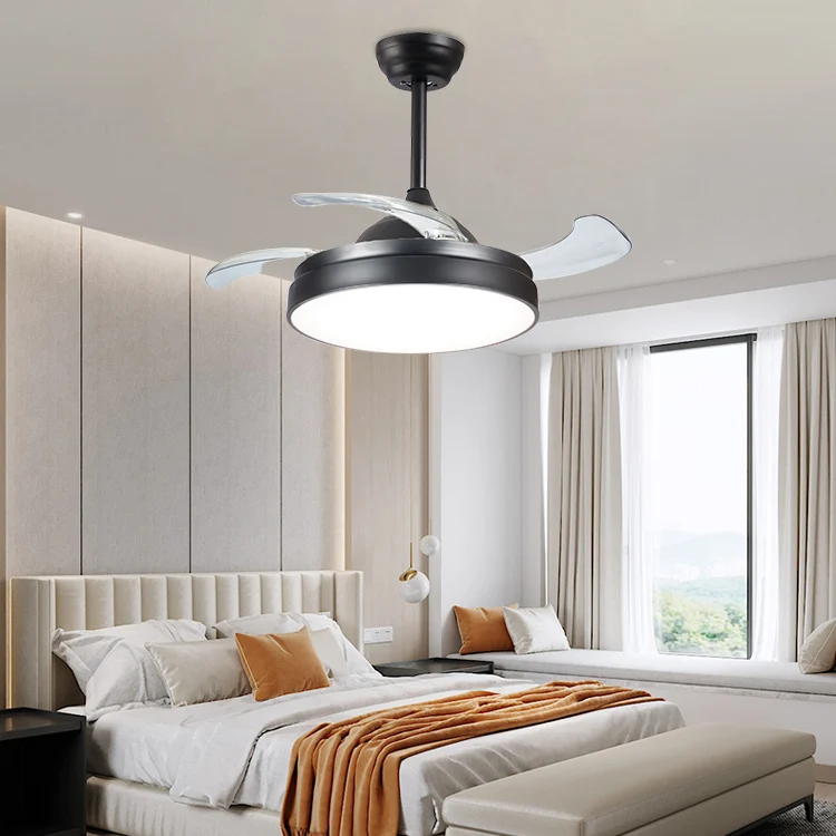 Chandelier fan Ceiling fan light with remote retractable fandelier ceiling fan