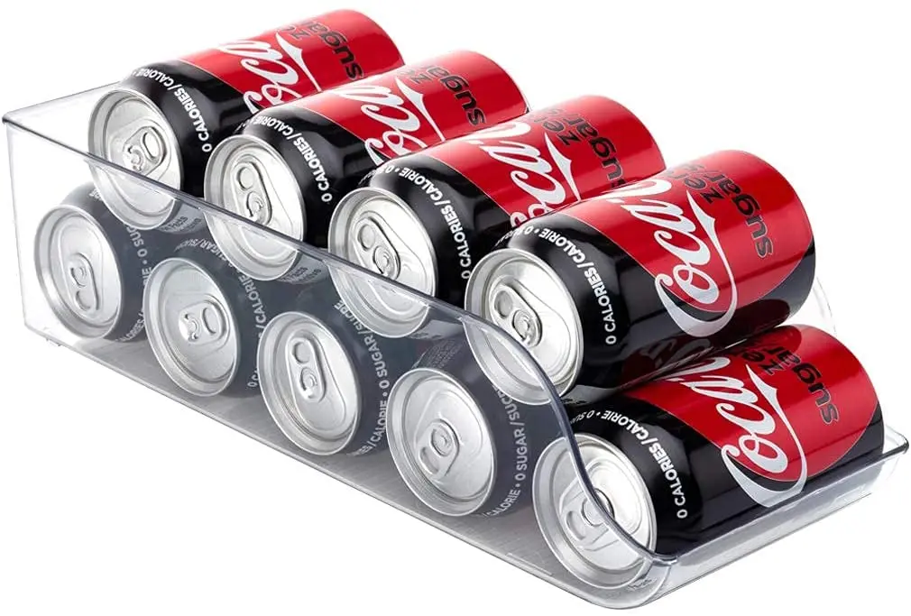 Set Of 6 Refrigerator Bins - Stackable Fridge Organizers for Freezer, Kitchen,  Clear Plastic Pantry Storage