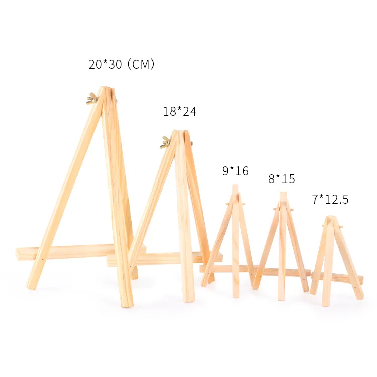 W&K Small Tabletop Display Easel Solid Wood Desk Easel Pack Table Top Pack of Mini Easels