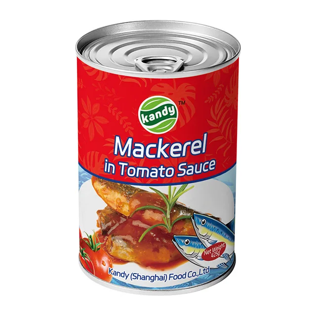 7113# Wholesale Food Grade Recyclable 425g Empty Metal Tin Can for Food Canned Food Mackerel in Tomato Sauce