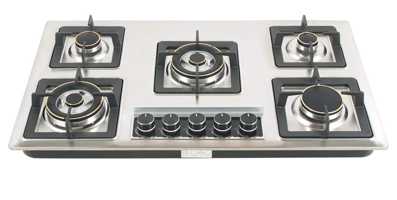 Hot-sale Stainless Steel  Gas Stove Built-in 5 Burners Gas Hob