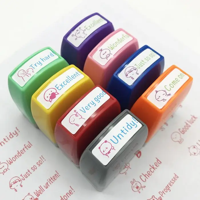 Custom Self Inking Name Expressions Comments English Teacher Stamp for Kids
