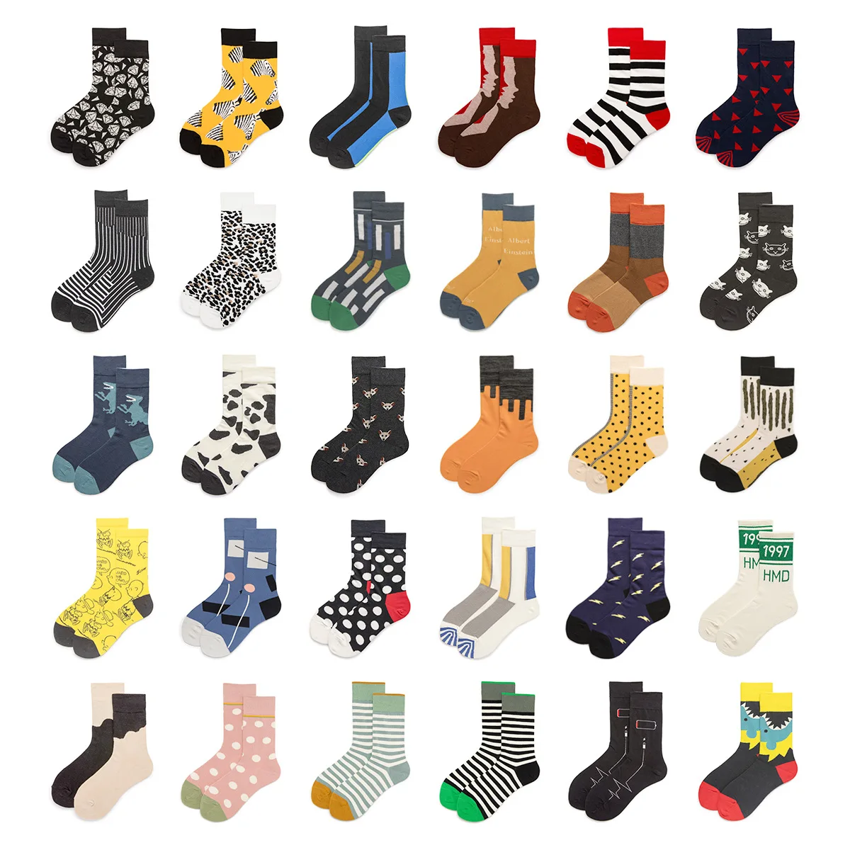 YL Custom Own Logo OEM Men Women Unisex Designer Fashion Art Socks Funny Cotton Happy Crew Dress Tube Socks Manufacturer