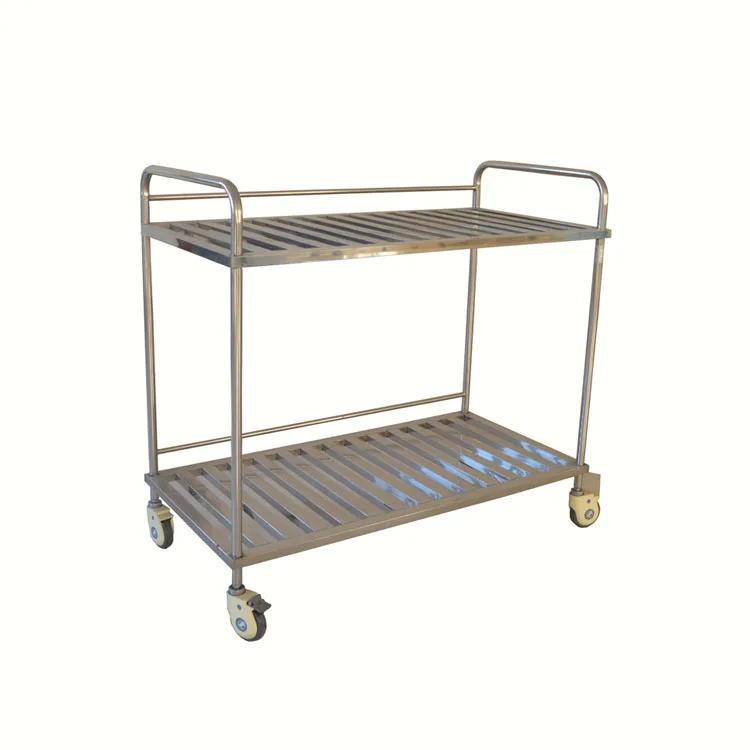 High Quality Medical Supply Cart Treatment Delivery Trolley for Patient Hospital Furniture Moving Trolley Stainless Steel