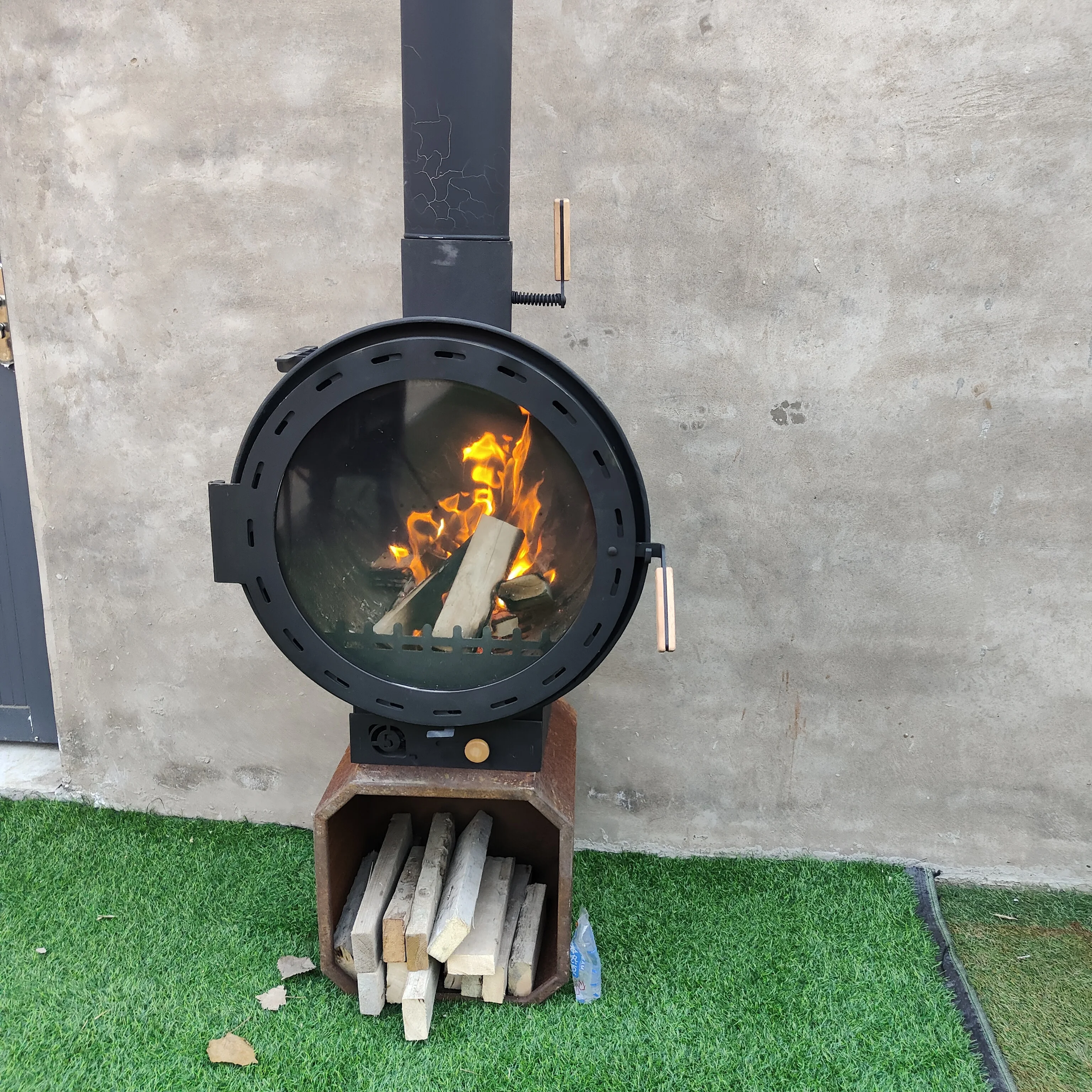 Hot sale Indoor Heater Wood Burning Stove Hanging Suspended Steel Fireplace