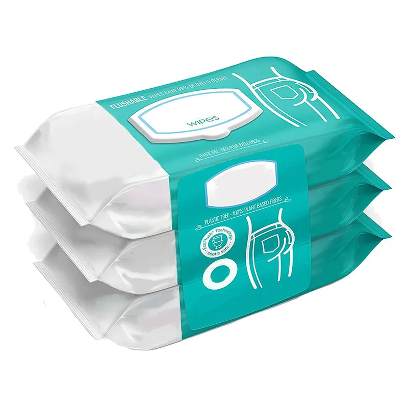 Безспиртовые безопасные дезодорирующие чистящие салфетки Смываемые влажные салфетки для туалета биоразлагаемые