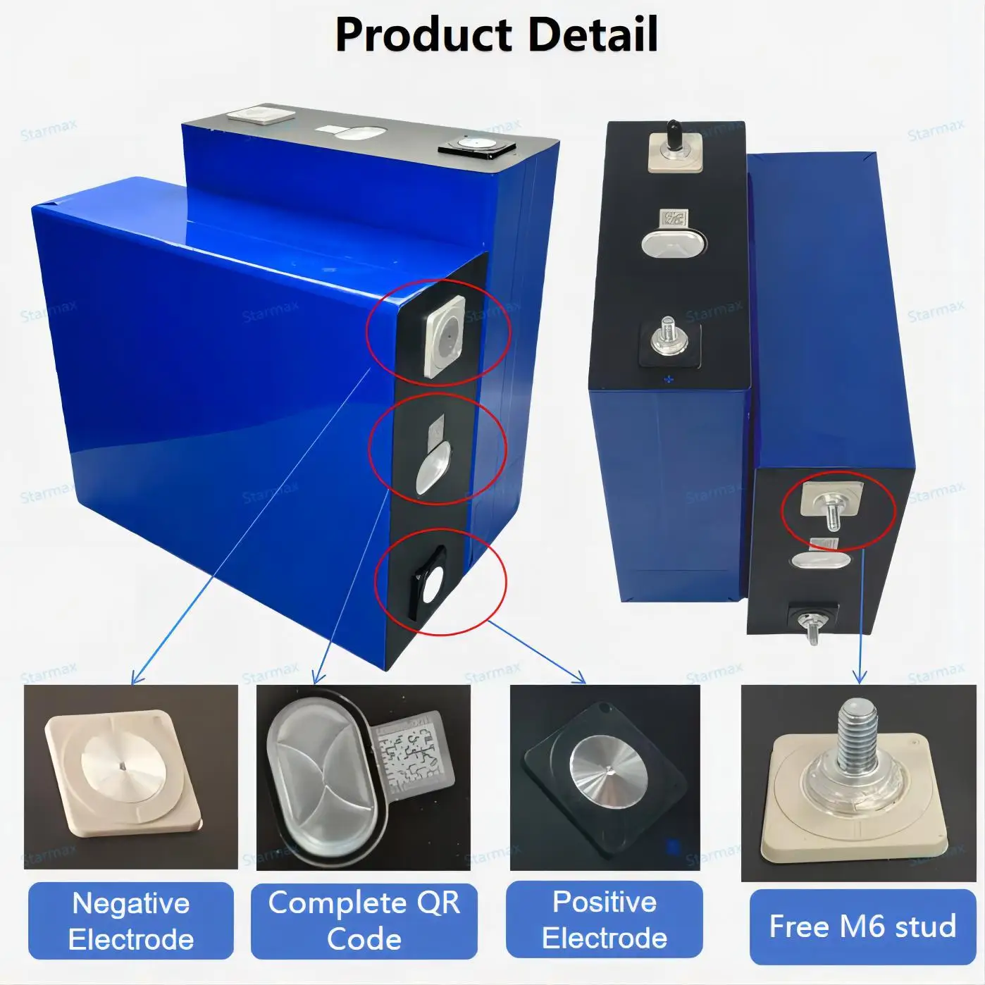 Starmax 10000 Long Cycles Hithium 3.2V 280Ah Lifepo4 Battery Cell 3.2V Prismatic LFP Lipo4 Energy Storage Battery