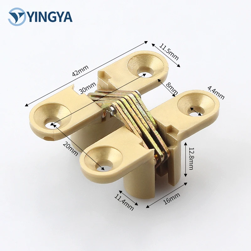 180 Degree Hinge Wooden Door Hinge with Steel Hardware Cross Concealed Hinge Made of Plastic for Furniture Use