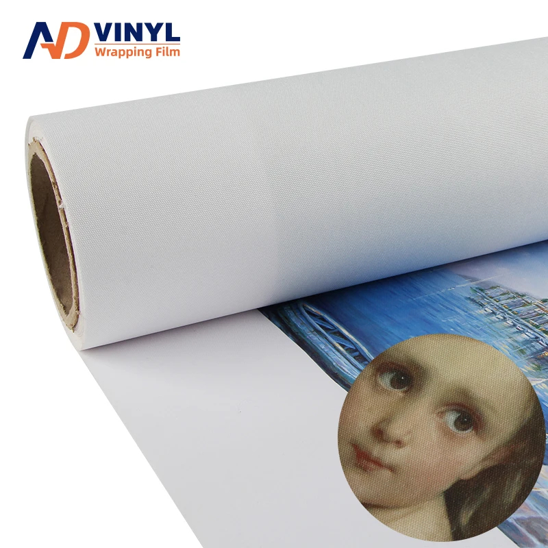 230 g inkjet cotton matte Printing high quality material manufacturer  polyester canvas roll 260gsm canvas roll with UV printing