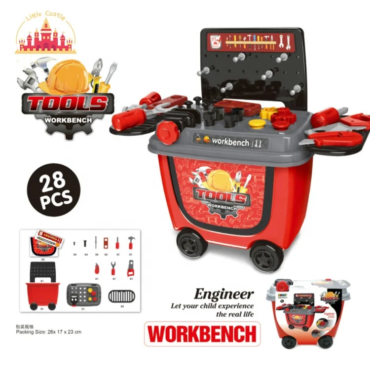 31 Pcs Yellow Color Kids Kitchen Table Plastic Cutlery Cart Toy SL10D059