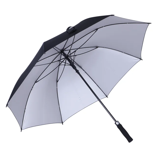  Auto open EVA soft handle silver coating uv protection promotion golf size rain