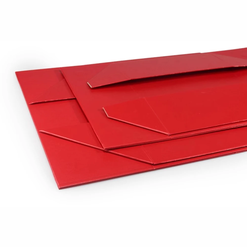 Custom Printing Packaging Magnet Closure Lid Cardboard Foldable Gift Box with Logo Clothing Paper Recyclable Luxury Rigid Red