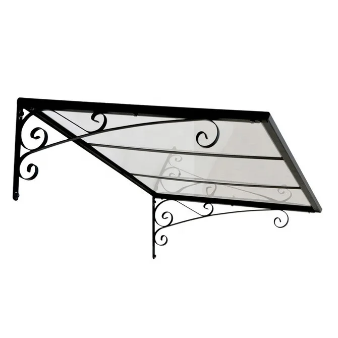 Classic gazebo outdoor door canopies clear window awning matel frame UV protect venus door awning shade