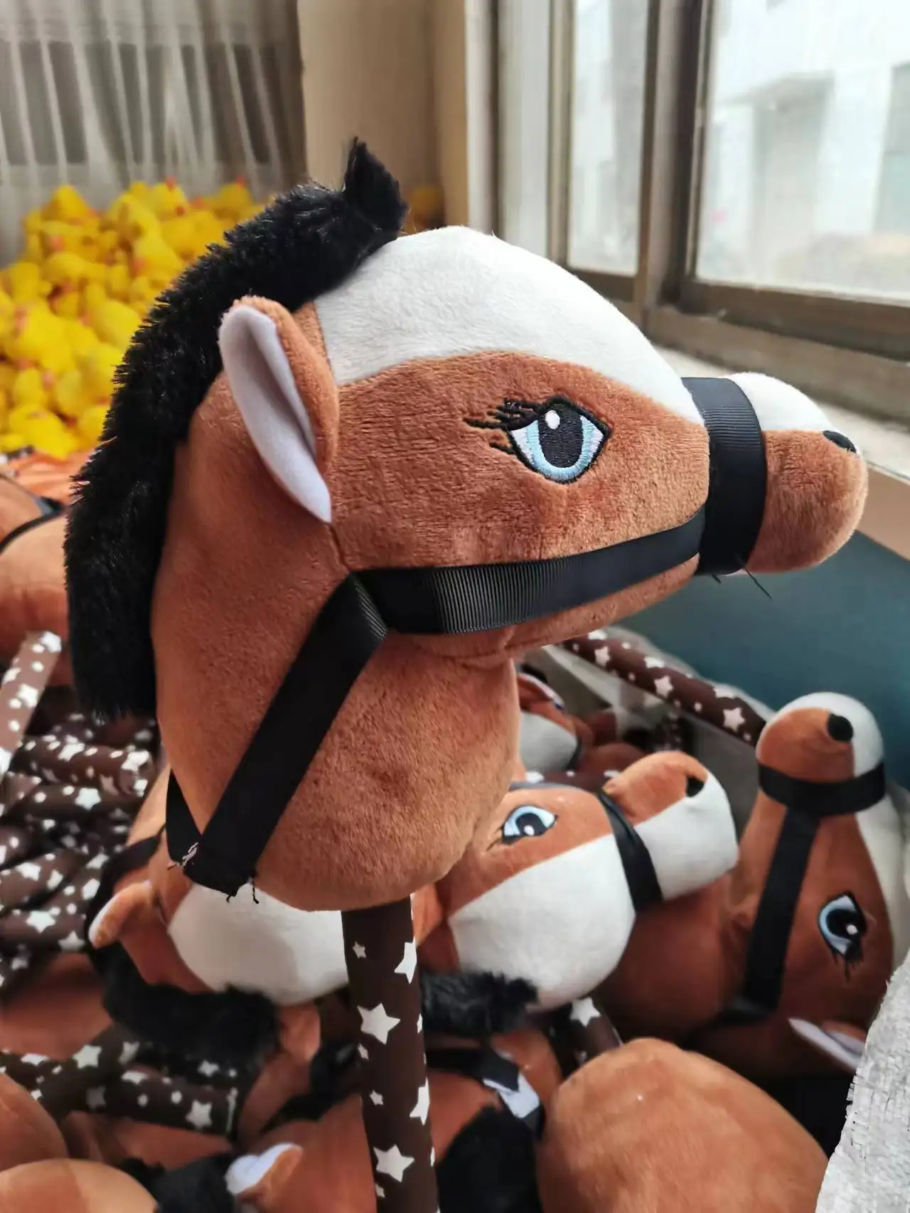 Manufacturer Sale Plush Animal Horse/Unicorn Head Sound Stick for Kids Horse Stick Toy Plush