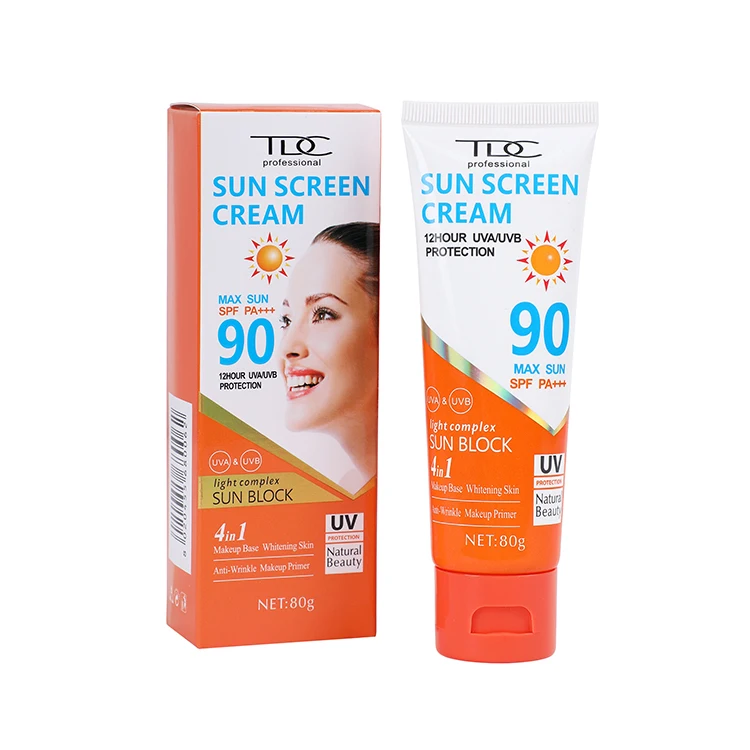 Private Label Natural Whitening Sunblock Sunscreen Cream Skin Care Lotion with Zinc Oxide and Titanium Dioxide Ingredients