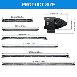 RCJ Wholesale Car LED Light Bars Off Road LED Light Bar 50 Inch Curved LED Light Bar for Truck Barras LED Para Auto Offroad