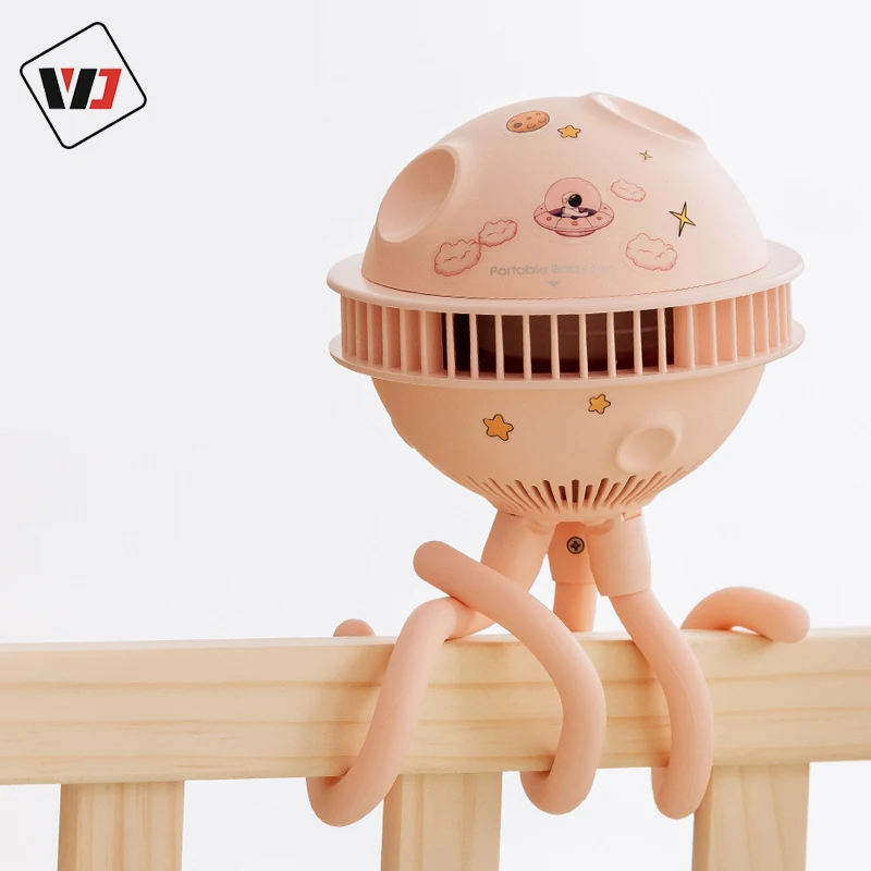 Creativity design automatic shaking of head fan baby stroller super power battery operated baby stroller fan