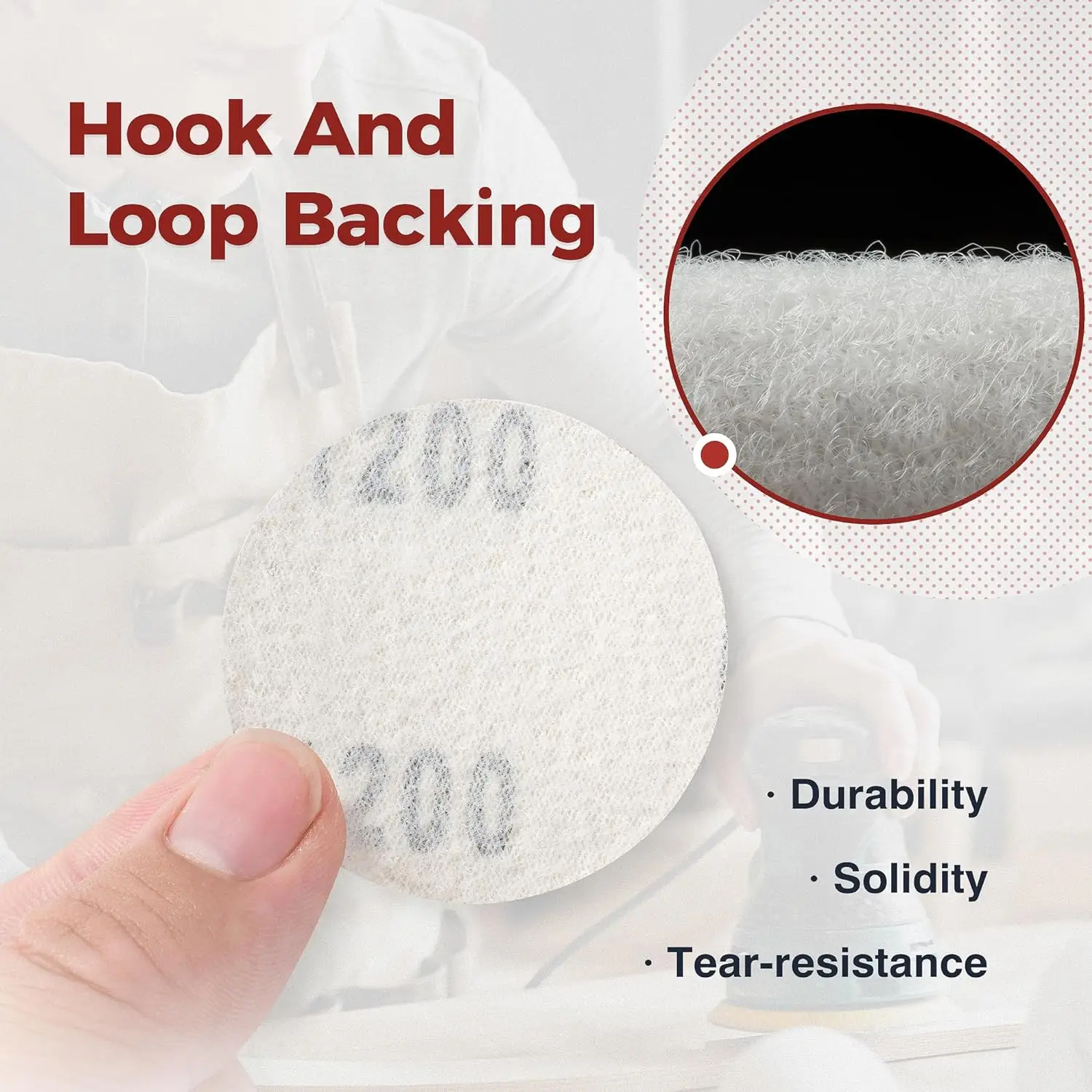 2 Inch Hook and Loop Sanding Discs No-Hole Sandpaper 1200 Grit Orbital Sander Pads for Sanders Drill