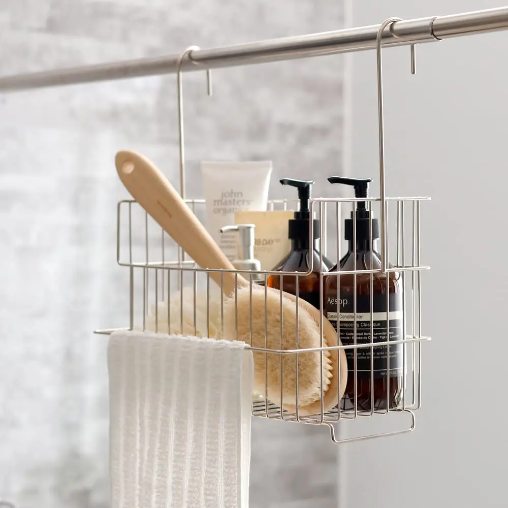 Hot Japanese stainless steel hanging basket large capacity high load-bearing bathroom wall-mounted storage rack storage basket