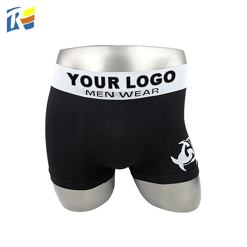 Waistband Custom Brand Logo Seamless Mens Boxer Briefs Underwear