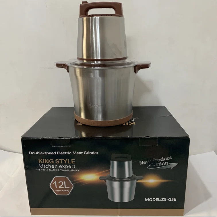  Новый 6l 1000W 12L 1300 Вт электрическая мясорубка измельчитель овощей фруктов блендер из нержавеющей стали чаша для измельчения пищевых