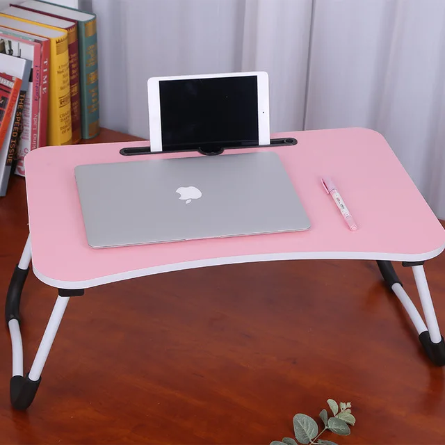
Sale Laptop Table for Bed Folding Breakfast Tray Portable Mini Picnic Desk Storage Space Laptop Table 