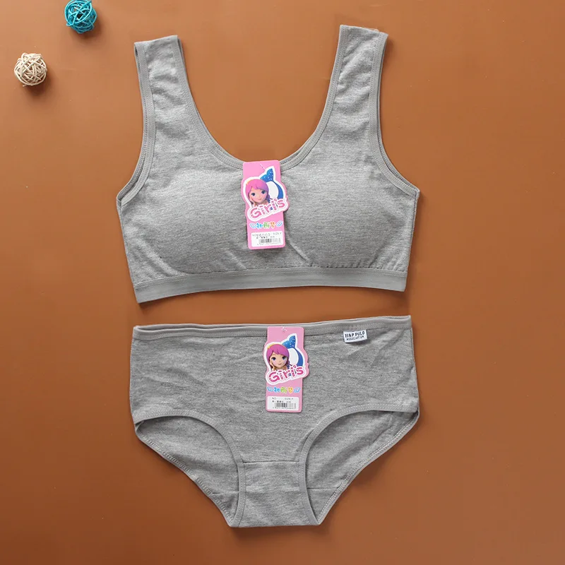 
Pure cotton no steel ring students children vest wrapped chest underwear bra set for girl 