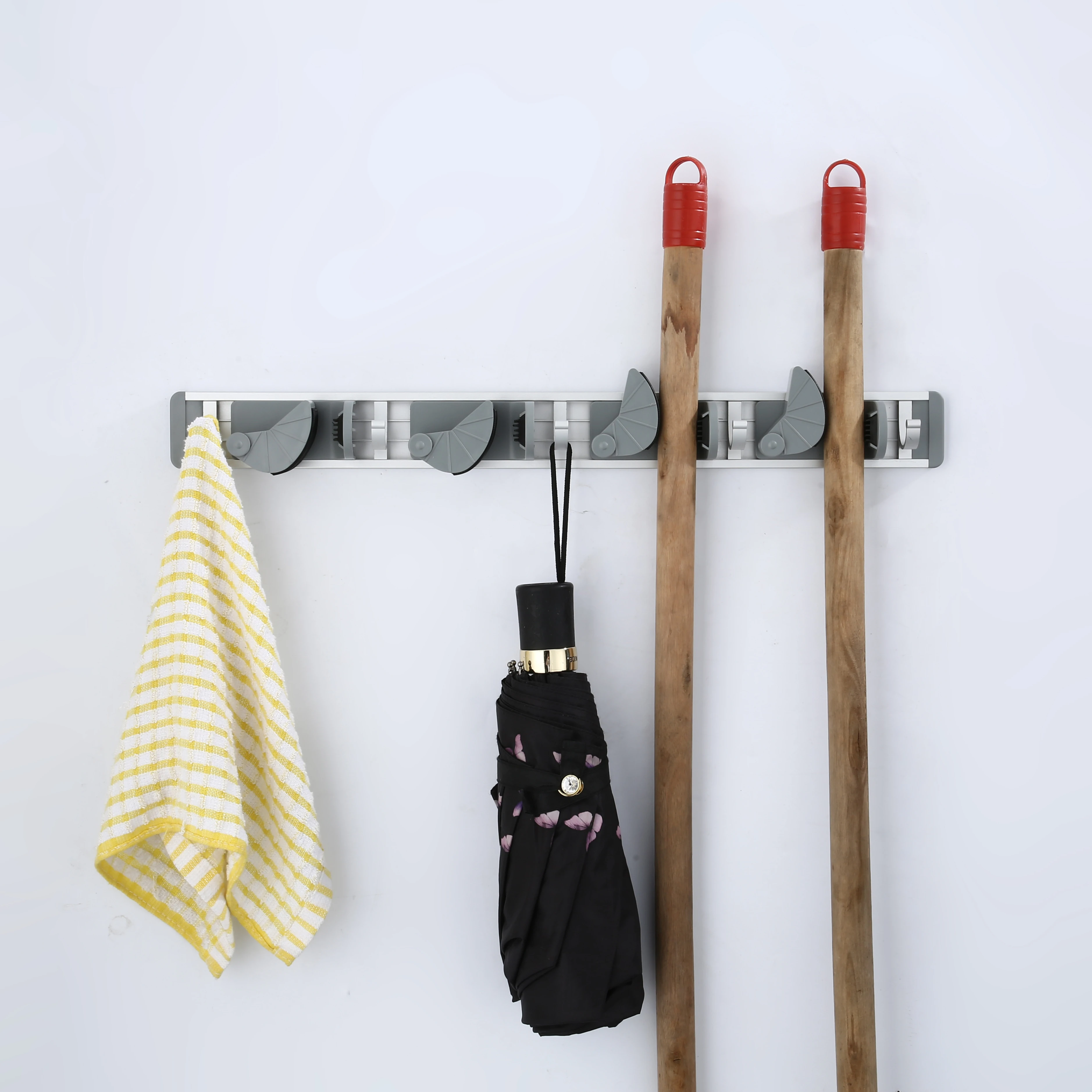 Алюминиевый держатель для швабры настенные крючки прачечной стеллаж метлы с 5