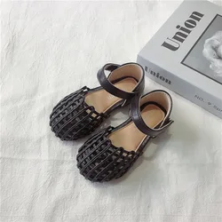 Детские пляжные сандалии на плоской подошве, летняя модная обувь для девочек, новый дизайн 2021