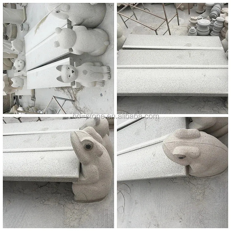 Natural Garden Carved Bench Chairs Granite Marble Stone For Outdoor Animal Stone