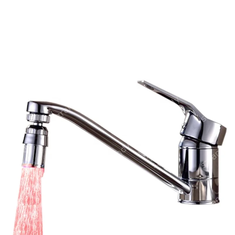 Single Blue Color led light water faucet tap