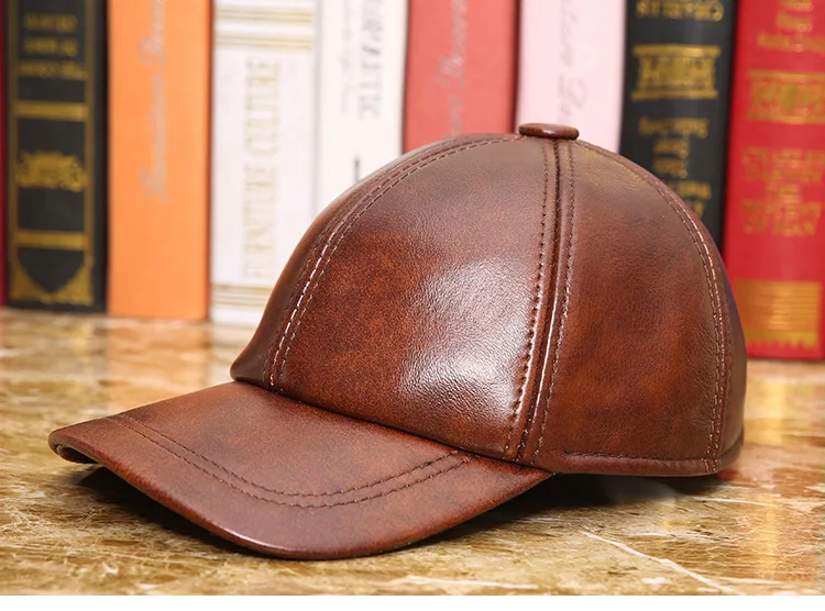 custom leather baseball cap