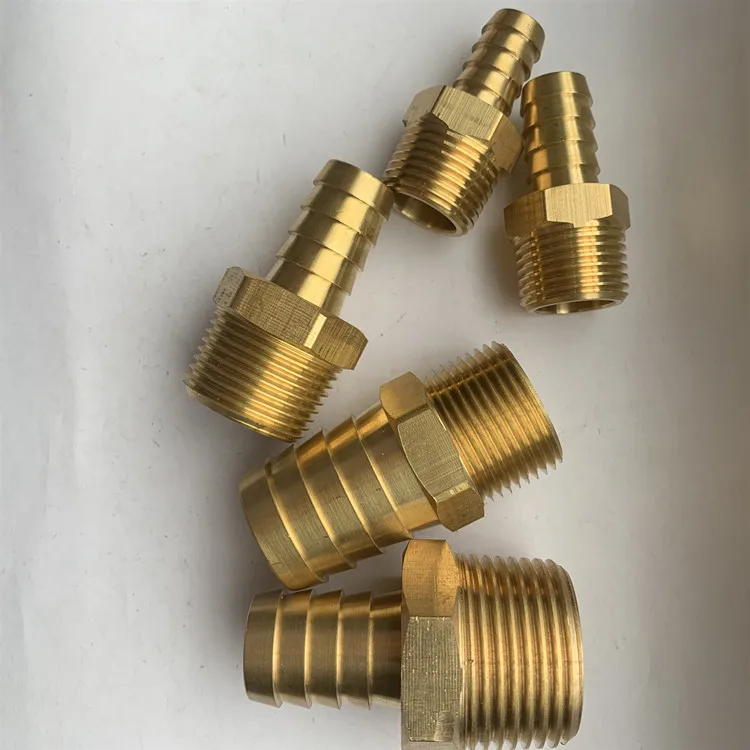 Резьбовое соединение с втулкой для резинового шланга со штекером, 1/8 дюйма, 1/4 дюйма, 1/2 дюйма, штуцер для шланга с наружной резьбой bsp npt, латунный фитинг