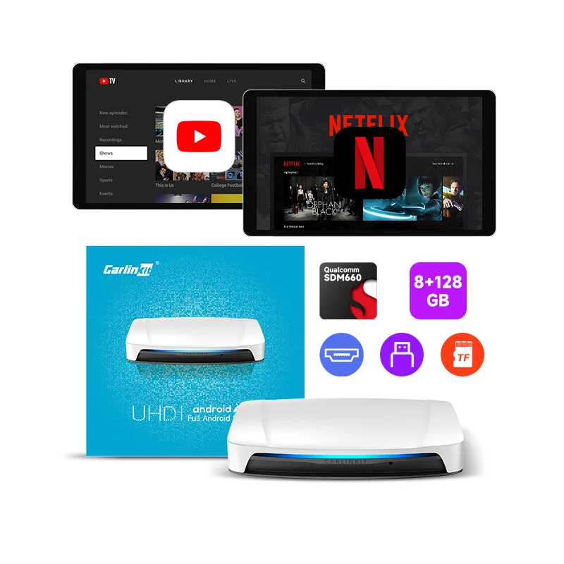 Carlinkit Tbox UHD USB HDMI port 8g 128Gb android 13 Video android Carplay ai box  Wireless Adapter For Wireless Youtube Netflix